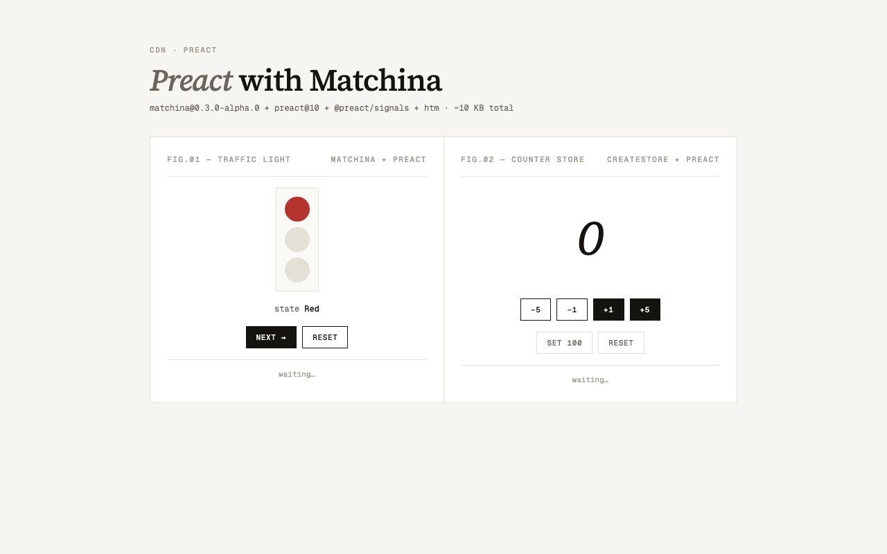 matchina + Preact