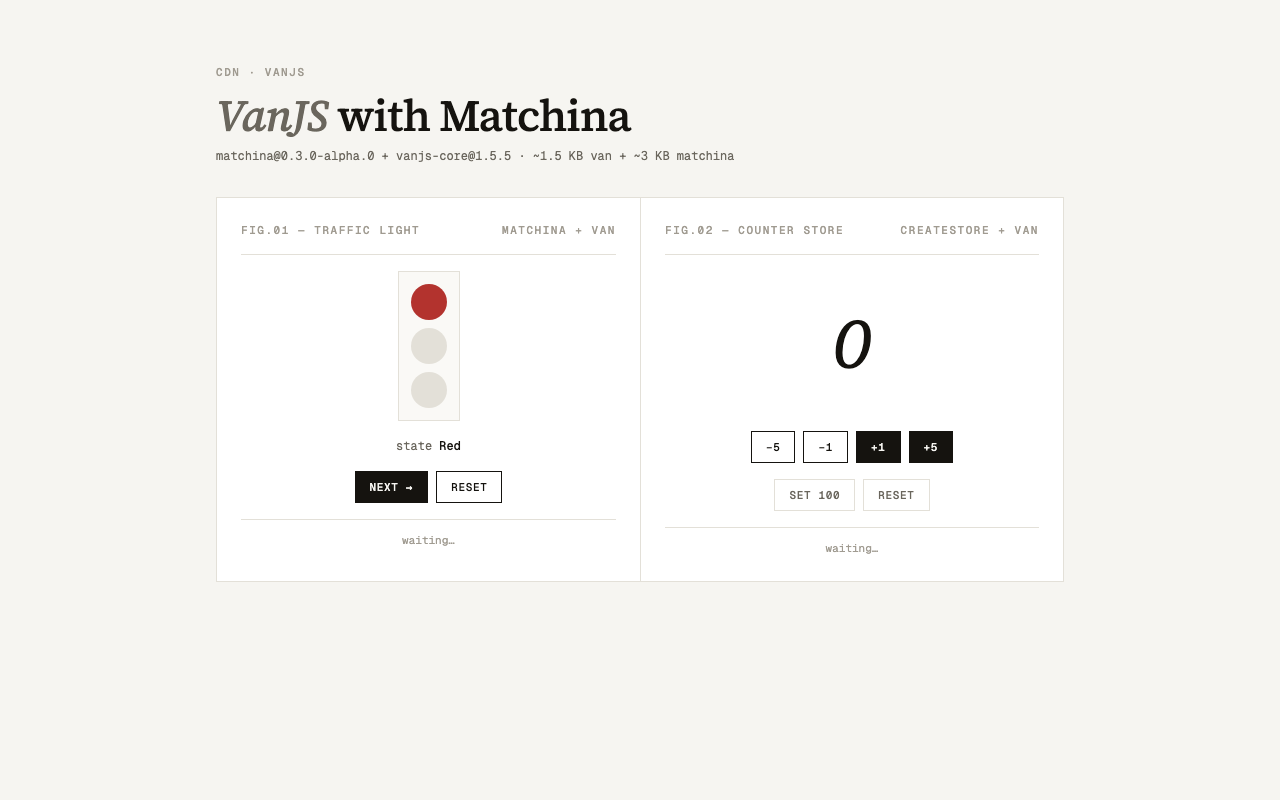 matchina + VanJS