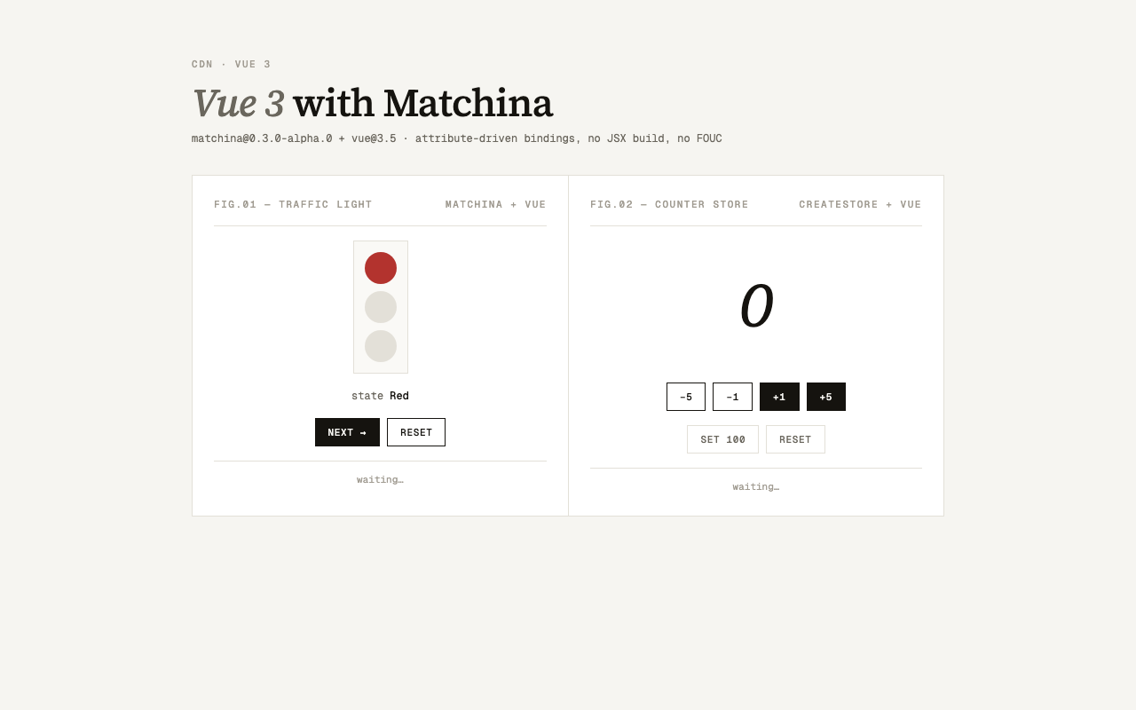 matchina + Vue 3